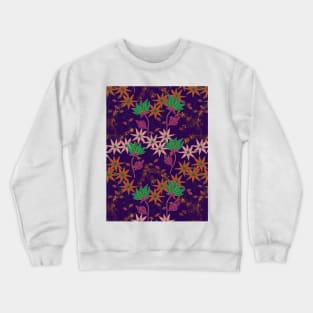 Wildflowers on Purple Crewneck Sweatshirt